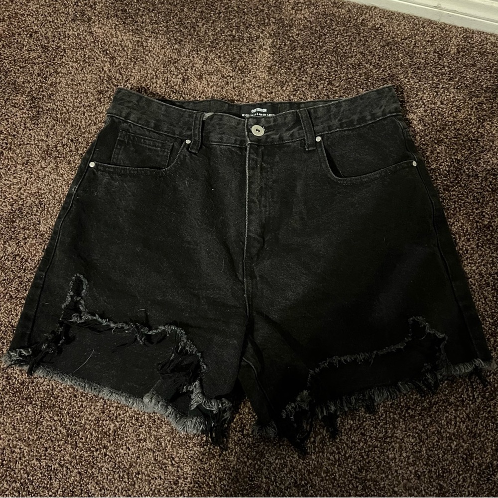Black cotton on shorts